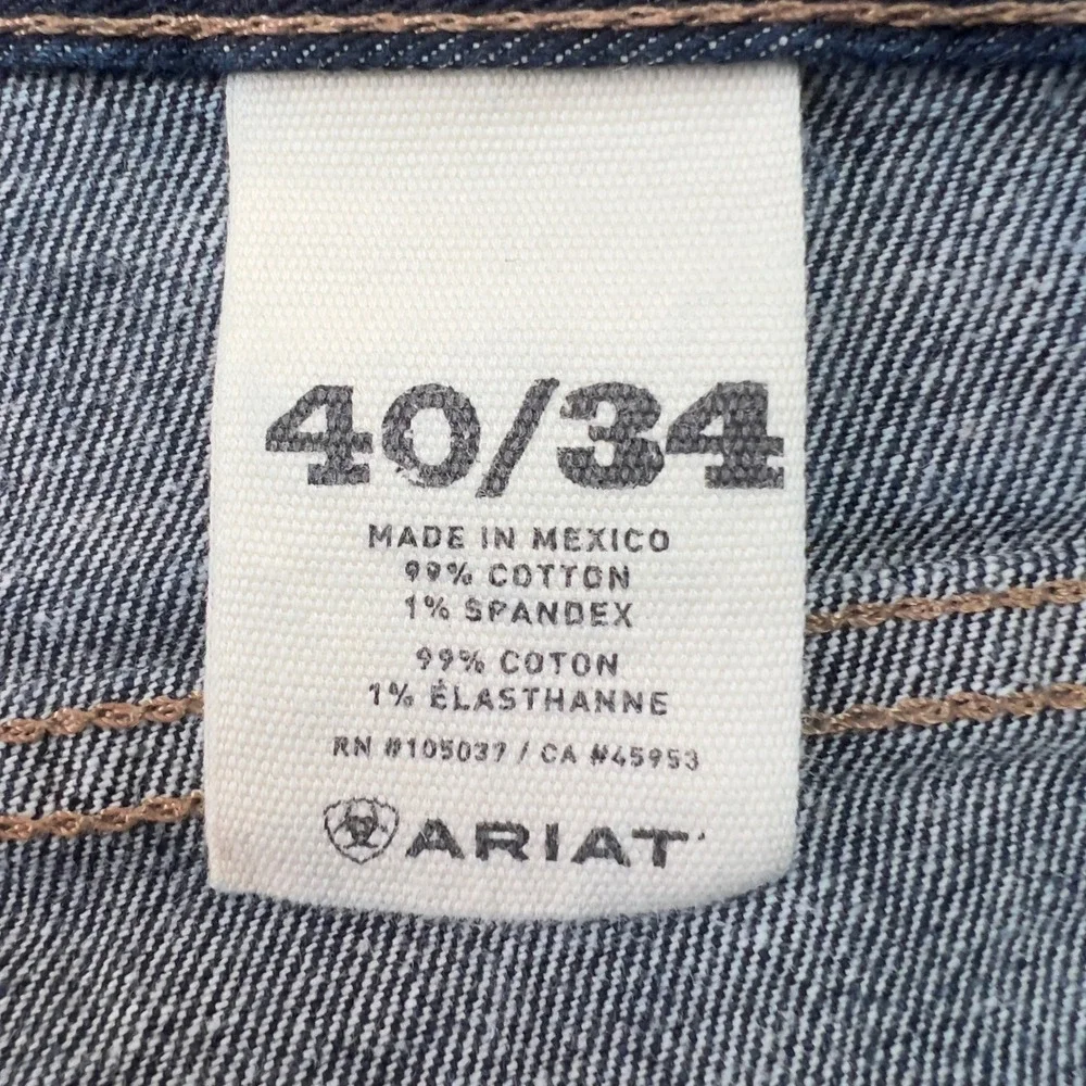 Ariat M5 Slim Straight Durham Jeans Mens 40x34 Dark‎ Wash Stretch Denim 10022784